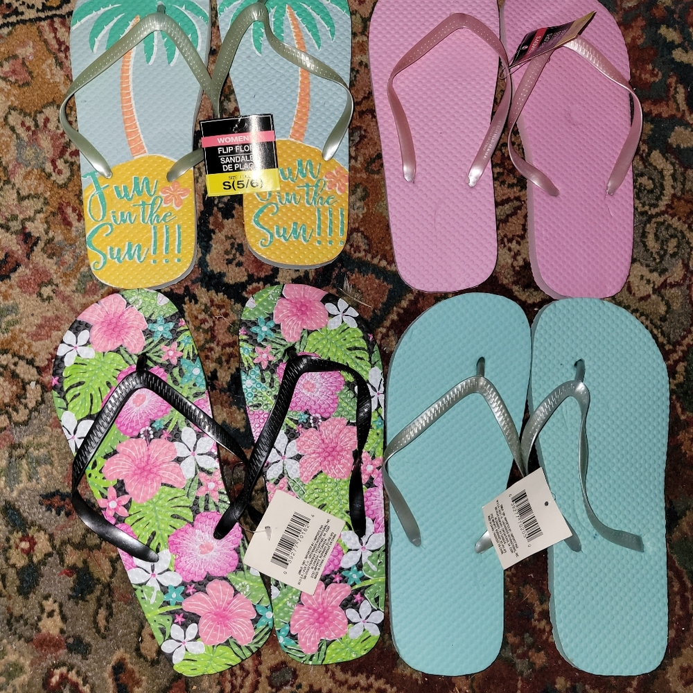 Lot of new cute flip flops